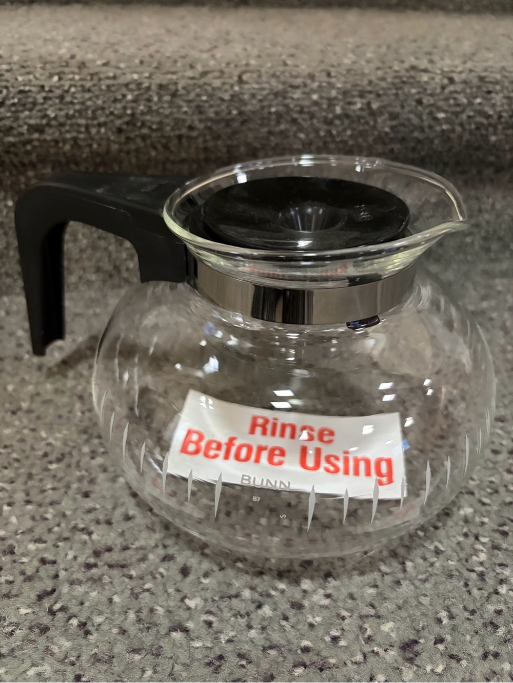 Bunn 6cup Clear Glass Coffee Carafe with Black Handle